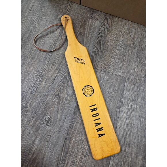 Vintage 1955 Indiana University Theta Xi Wooden Fraternity Paddle C.B. Dyer 22" - Picture 1 of 7
